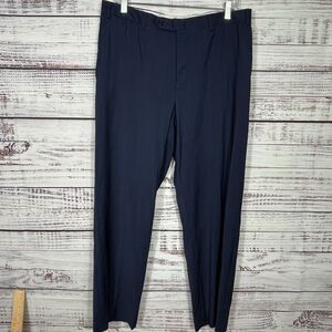 Canali 1934 Travel Dress Pants 100% Wool 33x29 Men’s Blue Tessuto Italy